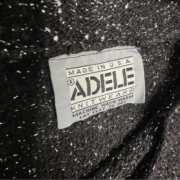 Adele Knit Wear | Vintage Black Metallic Sweater - Picture 6 of 6